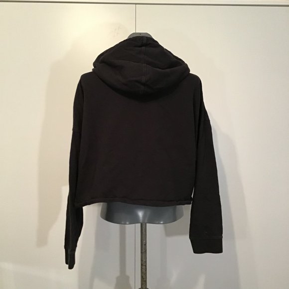 Adidas Cropped Hooded Sweatshirt with Bedazzled Logo Size L - Picture 3 of 11